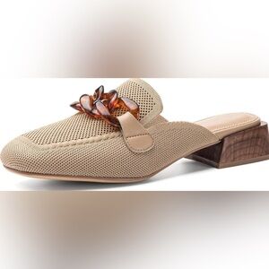 Newbella Mousse Fit Flat Mules Square Toe Mules Walking Shoes Size 8 NWOT